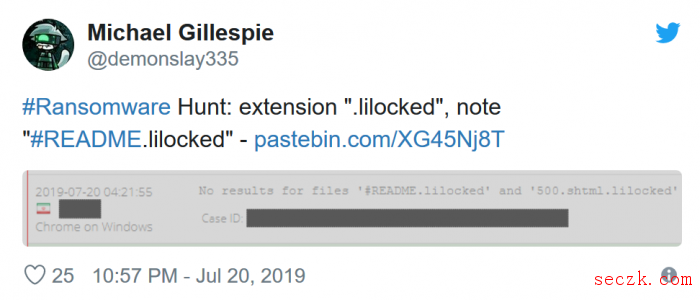 数以千计的服务器感染Lilocked勒索软件