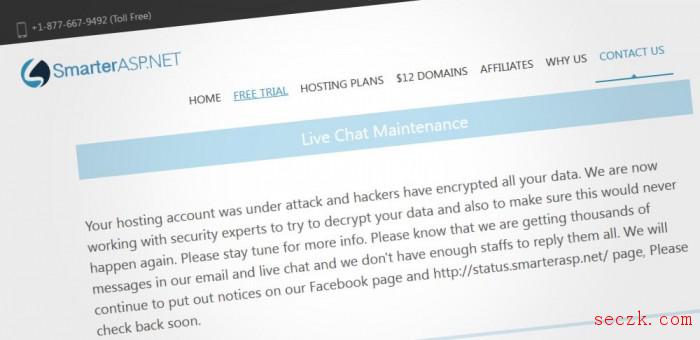 托管提供商SmarterASP.NET承认遭到勒索软件攻击 客户数据被加密