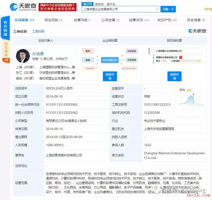 员工在家办公用VPN毁掉公司数据 微盟公司市值一天蒸发9亿