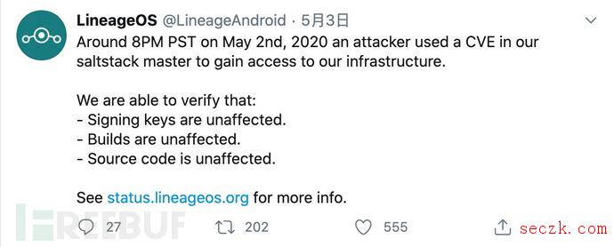漏洞一披露就被利用,LineageOS、Ghost 服务器遭黑客入侵