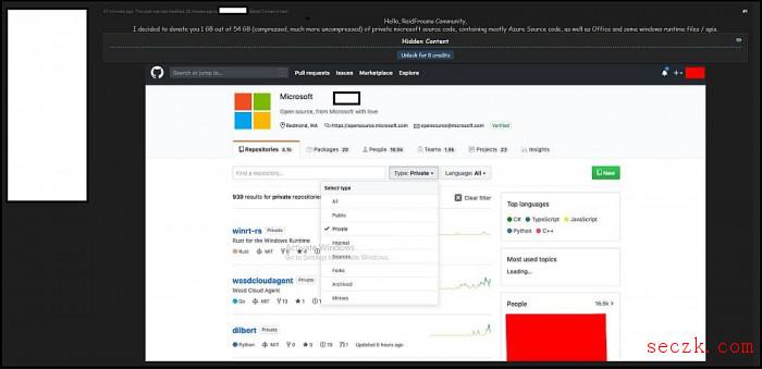 有黑客从微软私有GitHub库中窃取了63.2GB的源代码
