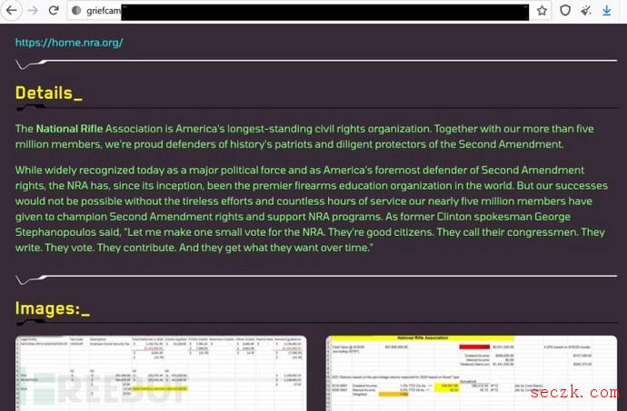 Grief 勒索软件团伙袭击了美国全国步枪协会
