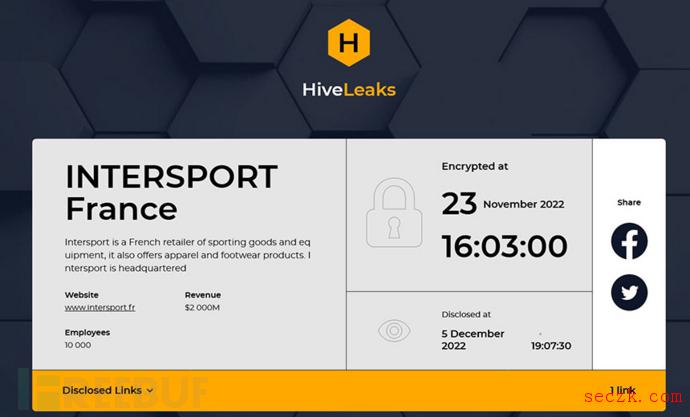 Hive勒索组织黑五期间攻击欧洲零售商,已累计攻击1300家公司
